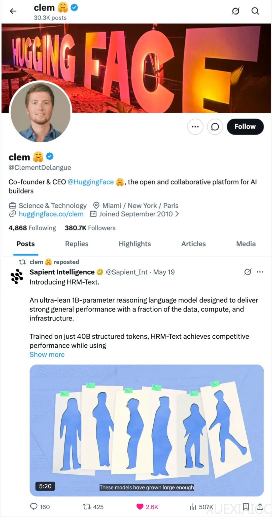 HuggingFace CEO力荐，Bengio团队也押注：这个1500美元训出的HRM模型，凭什么火了？