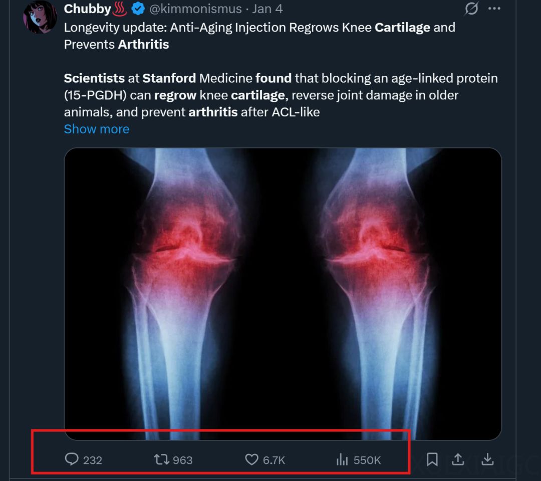 斯坦福「返老还童」新研究：无需干细胞，逆转关节损伤和老化