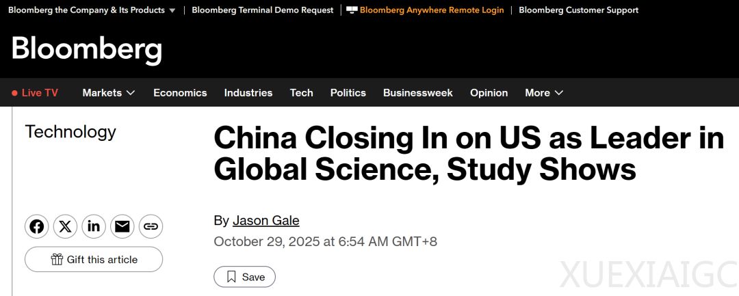 不好美国要捧杀了!新研究:中国正在成为全球科学领导者