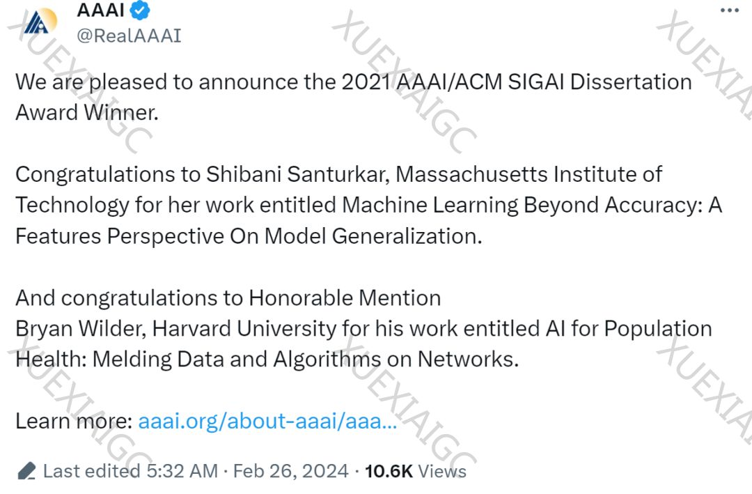 第三届AAAI/ACM SIGAI博士论文奖出炉,MIT博士260多页论文探索模型泛化