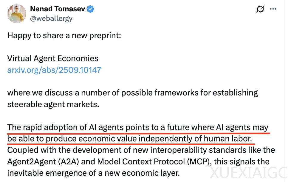 谷歌DeepMind:AI独立创造价值的经济层正在形成