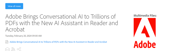 Adobe将类ChatGPT助手,集成到PDF中