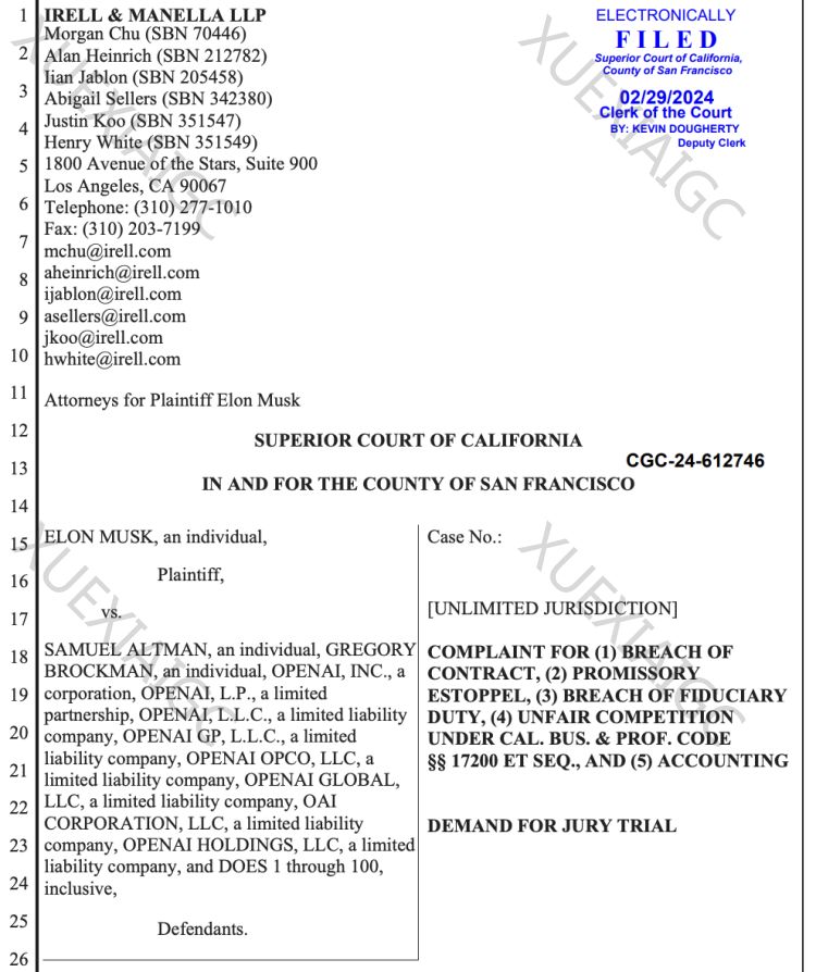 公布秘密邮件、指控OpenAI沦为微软子公司…马斯克状告奥特曼,要求开源GPT-4!