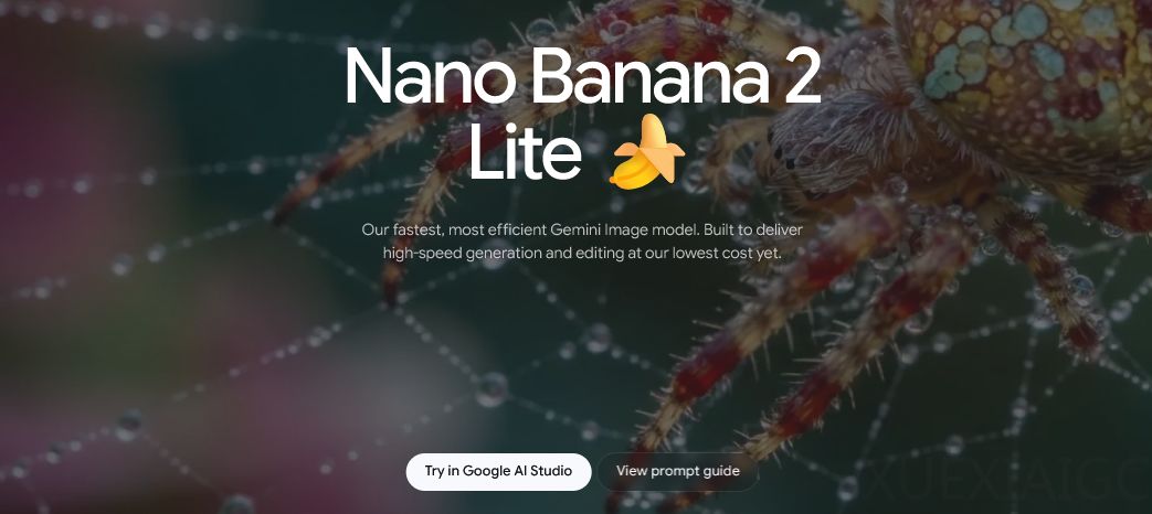 谷歌发布Nano Banana 2 Lite，闪电般的速度，专为快速视觉探索而设计