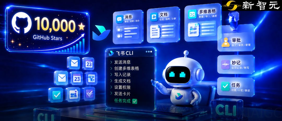 飞书CLI星标47天破万！全球开发者火速种草，Agent办公时代来了