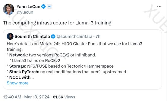 Meta公开 Llama-3基础训练设施:使用了49,000个H100