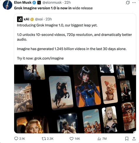 马斯克视频生成模型首次交卷！电影级运镜+音效，免费可玩