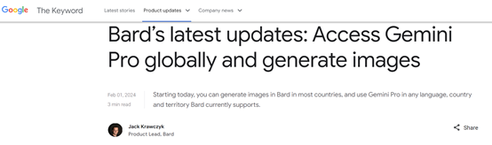谷歌产品大更新:Bard可生成图像;文生音乐平台等5大免费功能