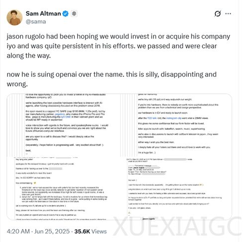 Sam Altman邮件证实,OpenAI将开发硬件语音AI Agent