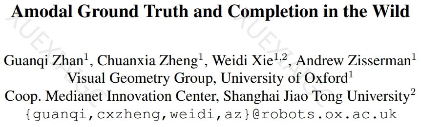 「AI透视眼」,三次马尔奖获得者Andrew带队解决任意物体遮挡补全难题