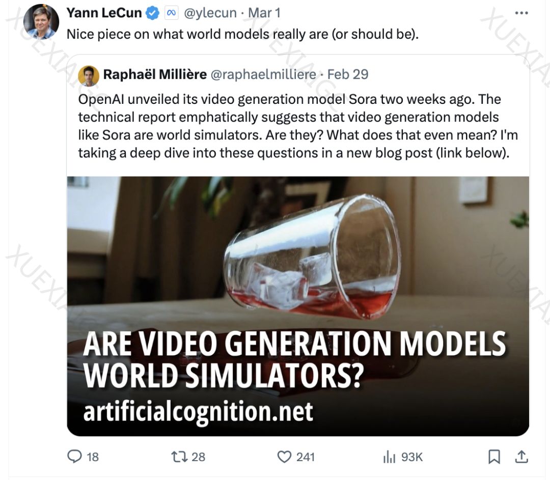 哲学家万字解析Sora本质,杨立昆点赞转发,AI视频离世界模拟器还有多远?