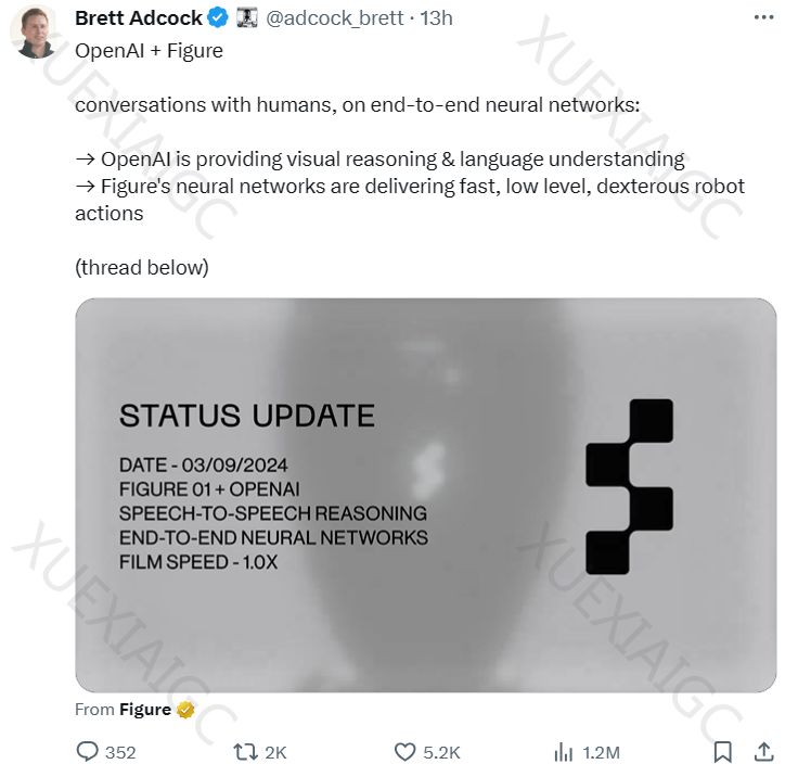 搭载 ChatGPT,机器人 Figure 01 炸裂登场!能听会说,还能做家务