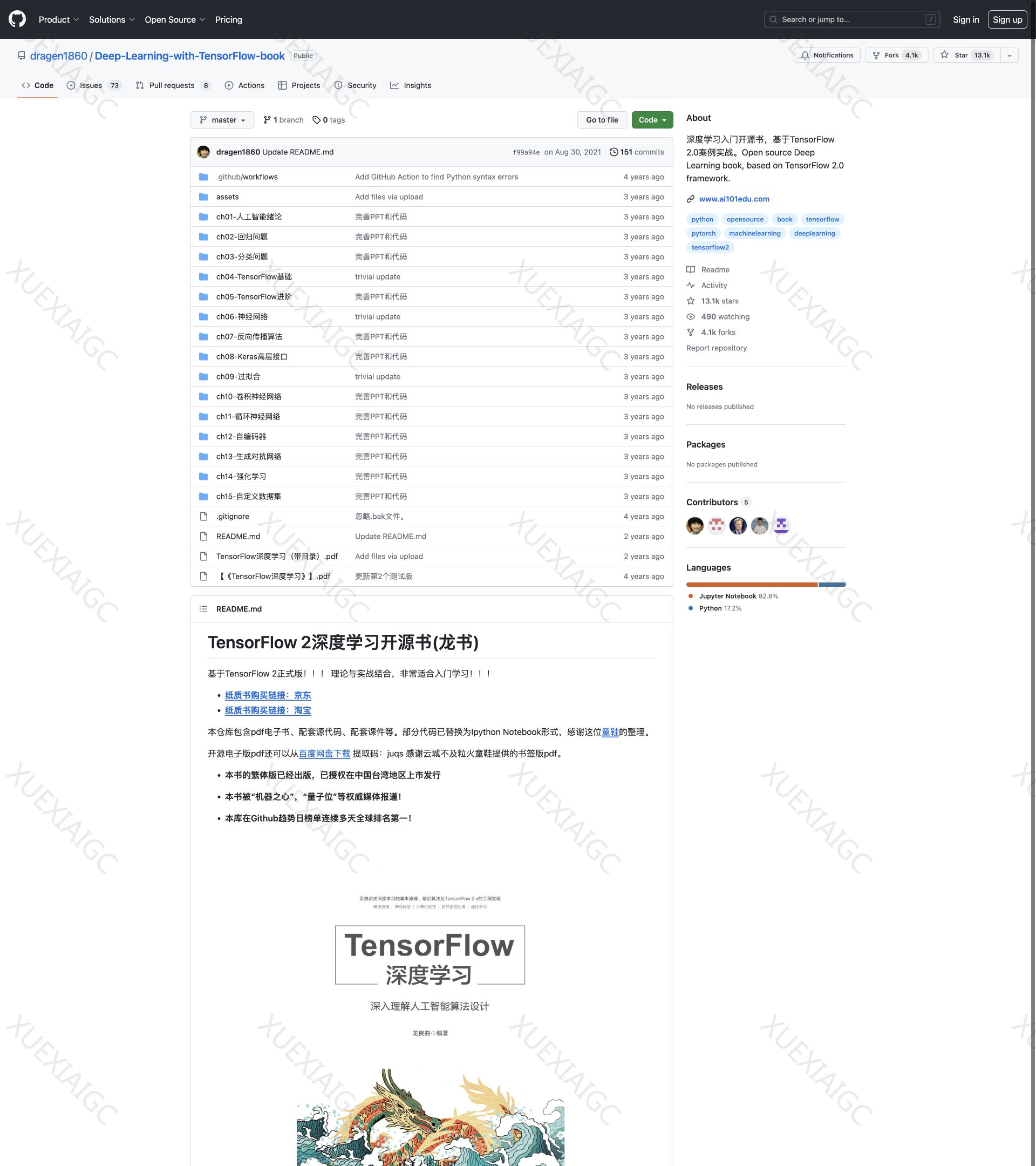 TensorFlow2深度学习开源书