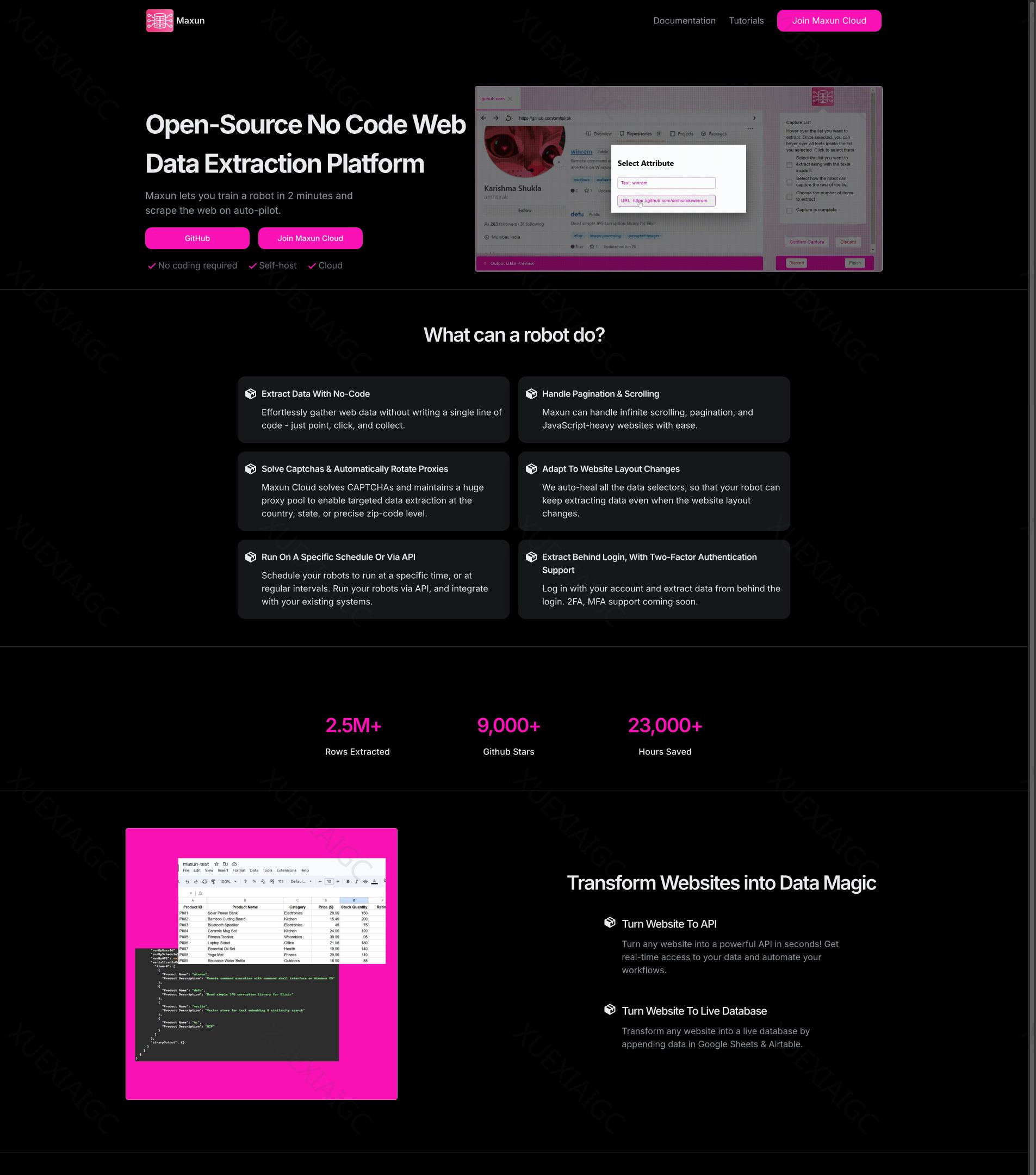 Maxun | Open-Source No-Code Web Data Extraction Platform